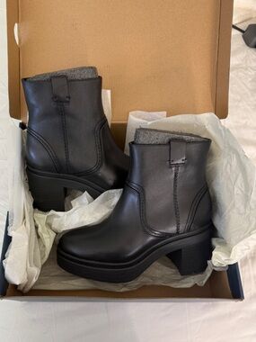 Cole Haan Black Leather Paz Pull On Bootie